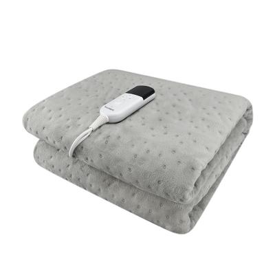 China Hotel Single Electric Heated Blanket, CE GS Approval, with 2/4/12 Hour Timer and 3 Heat Settings, Soft Flannel Washable Bed Warmer for sale