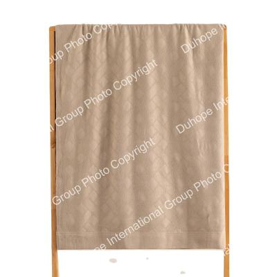 China Skin Friendly China Factory Wholesale And Retail 100% Cotton Home Bedding Lovely Blanket-Khaki for sale