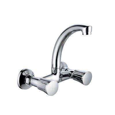 China Sense Faucets Chrome Plated 360 Degree Spool Handle Basin Kitchen Sink Ceramic Double Rotating Faucet for sale