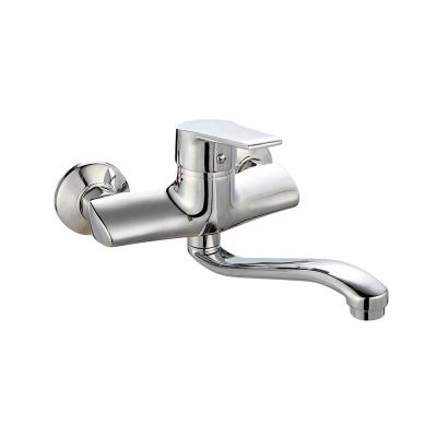 China Metered Faucets Zinc Hot Cold Body 360 Degree Turn Mixer Wall Mounted Bathtub Faucet for sale