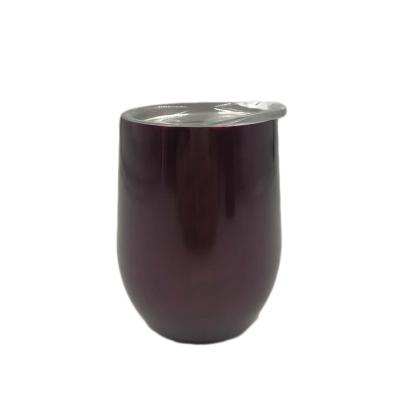 China Business 350ml Double Wall Stainless Steel Vacuum Red Wine Mug With Cover for sale