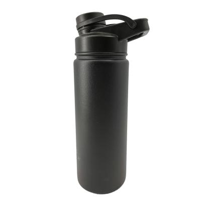 China Business 480ml Double Wall Stainless Steel Vacuum Insulated Sports Water Bottle With Carabiner Lid for sale