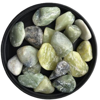 China High Polished Green Nil Jade Tumbled Pebbles for Decoration for sale