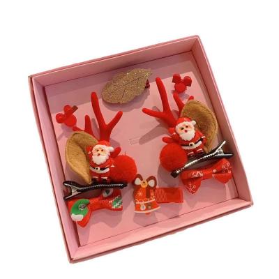 China Sweet Christmas Children's Hair Accessories Baby Head Accessories Cute Snowman Bell Posting Card for sale