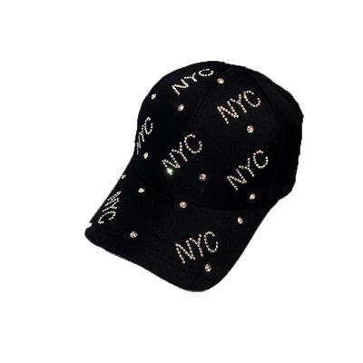 China JOINT women's fashion diamond letter hat Korean version of sunshade hat hip hop soft top hat for sale