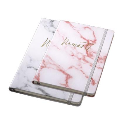 China Custom PU Leather Notebook Wholesale A5 Size Modern Design Marble Logo Printed Leather Marble Notebook for sale