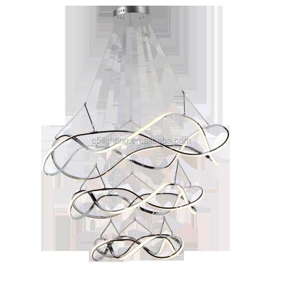 China Modern new design led pendant light acrylic chandelier for hotel lobby with wholesale price for sale