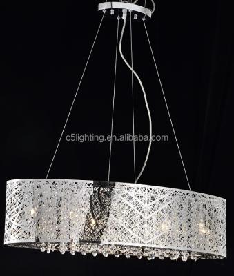 China steel & Oval Shape Crystal Chandelier Modern Steel and Pendant Light for sale