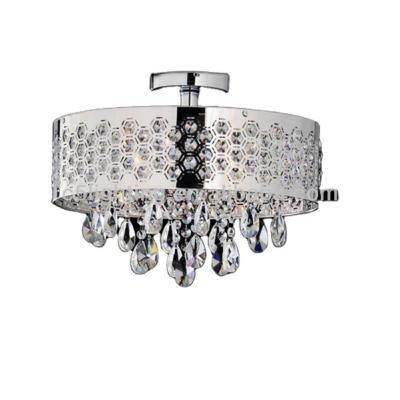 China Residential Modern Flush Mount Ceiling Lamp Crystal Ball Stainless Steel Residential Light Fixture for sale