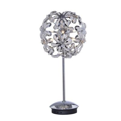 China Best Contemporary Classic Elegant Chinese Crystal K9 Table Lamp Bedside Hotel Contemporary K9 Crystal Flower Shaped Table Light for sale