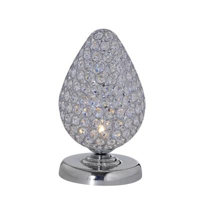 China Best Contemporary Classic Modern Small Crystal Chinese Crystal Table Lamp Bedside Hotel K9 K9 Contemporary Small Egg Shaped Single Table Light for sale