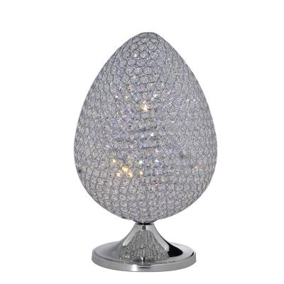 China Best Contemporary Classic Modern Chinese Crystal K9 Table Lamp Bedside Hotel K9 Contemporary Egg Shaped Table Light for sale