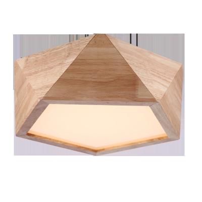 China Modern Japanese Modern Wooden Flush Mounted Lamp Pendant Light Cottage LED Wood Ceiling Light for sale