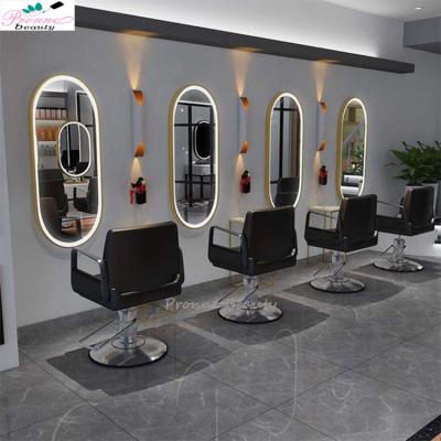 China Modern Design Durable Material Single Sided Wall Mounted Aluminum Alloy Led Smart Simple Barber Shop Mirrors for sale