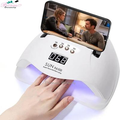 China Plastic Detachable Base Nail Dryer Therapy Salon Supplies 120W UV Led Nails Lamp With Phone Holder for sale