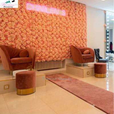 China Simple Design Modern Luxury Professional Nail Salon Pink No Plumbing Whirlpool Bath Pedicure Pipeless Chair for sale