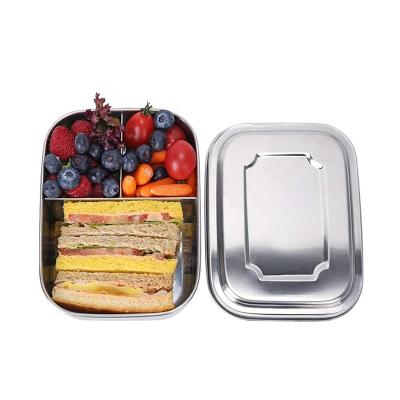 China Heat Storage Amazon Success Square Bento Box Stainless Steel Food Container Leakproof Metal Lunch Box for sale