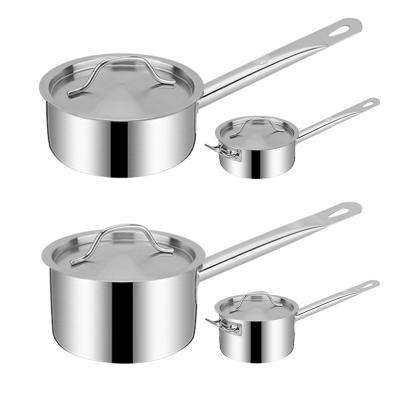 China Durable high end matte base long handle compound cooking stainless steel cookware pot sets lidded soup and stock pots for sale