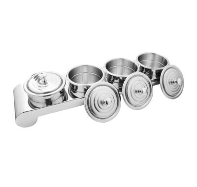 Китай 4 Pcs Stainless Steel Seasoning Spice Jar Viable Container Bottle Set Spice Rack With Spoon продается