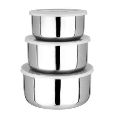 China Meal Prep Bowl Stainless Steel Kitchen Food Storage Sustainable Durable Fresh Keeping Stackable Bowl Set With Lids for sale