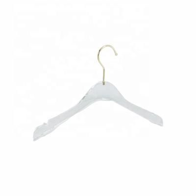 China Modern Sturdy Superb Transparent Sturdy Luxury High Wide Shoulder White Acrylic Hangers for sale