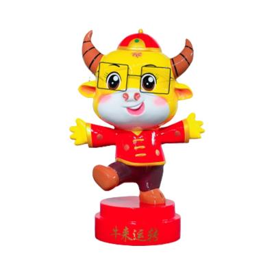 China China Creative Outdoor Cute Cartoon Character Sculpture Custom Fiberglass Display Ornaments for sale