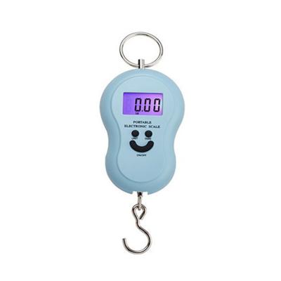 China Hot Selling Electronic Hanging Scales Kg Pound Ounce Backlight Luggage Pocket Weight Home Kitchen Amazon Smile Face Fishing Scale Models 50Kg *10g for sale