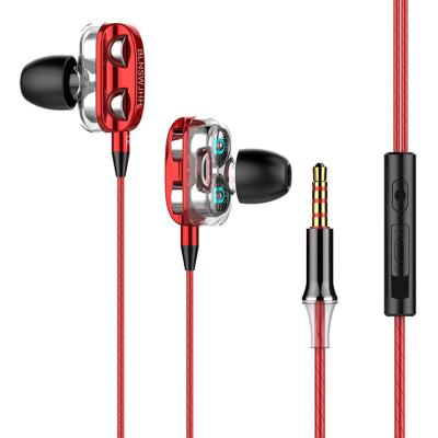 China In-Ear Patent Wired Mic Case Quad-Core 3.5mm Plug Use For Apple Android In-Ear Earplugs for sale