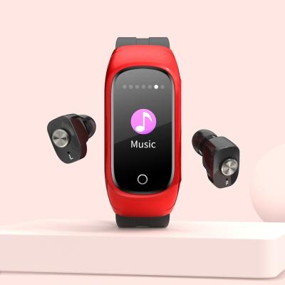 China Touch Screen Sports Tracker Smart Watch Wristband Band with TWS Smart Earbuds Wristband Health Sleep Monitoring for sale