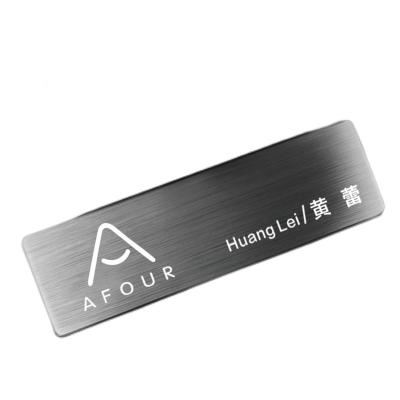 China Other Available Customized Daily Use Personalized Uniform Factory Tag Metal Name Tags With Logo for sale