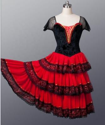 China from above & Beautiful Red Long Tees Spain Dress For Adult Ballet for sale