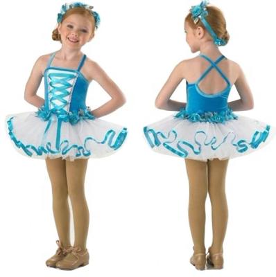 China from above & Beautiful Blue Velvet Tees Child Ballet Tutu Dance Costumes for sale