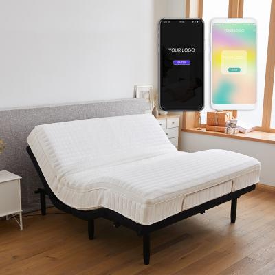 China (Size) Adjustable 1520 LED Lighting Smart Motorized Flex Adjustable Bed Frame for sale