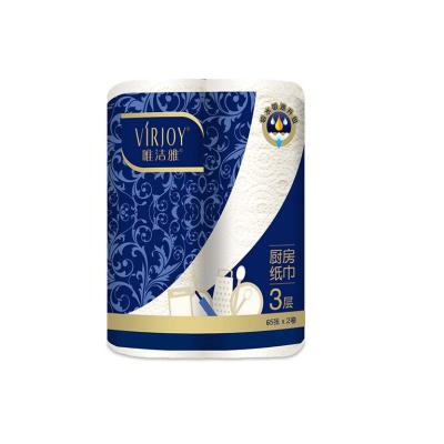 China High Absorbency OEM Virgin Wood Pulp Water Absorption Water Oil Kitchen Towel White Embossed Tissue Paper for sale