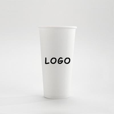 China Bio-degradable 8 10 12 14 16 20 22oz Paper Cup Low MOQ Single Wall Custom Print Logo Free Design for Take away Coffee Tea Cold Hot Ice Drink for sale