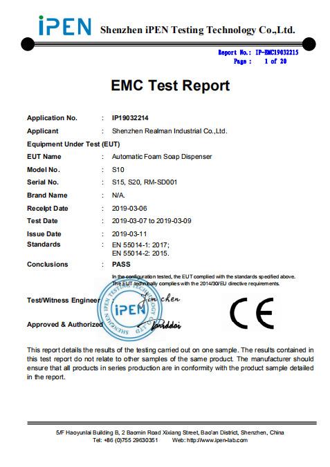 CE - Shenzhen Realman Industrial Co., Ltd.