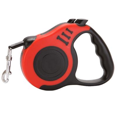 China Quick release tangle free and heavy duty retractable dog leash with anti slip handle, strong nylon band, one hand pull for sale