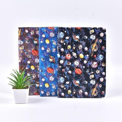 China Hardcover Fashion Planet Printing Cover Diary Diary With Elastic Band Leather Notebook Designer Notebook A5 for sale