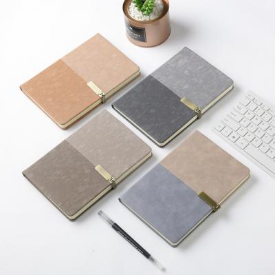 China Creative Double Lined Page Dairy Agenda Dairy Agenda Notebook Hardcover Office Supplies Color Leather A5 Cover for sale