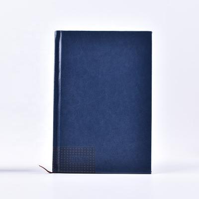 China Custom Printed Luxury Dark Blue Leather Diary Agenda 2023 Business Hardcover Book Diary Notebook A5 A4 B5 for sale