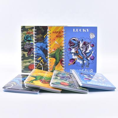 China Wholesale Printed Dinosaur Design A5 A6 Lined O Wire Spiral Notebook Paper White Hard Cover Packing Pages for sale