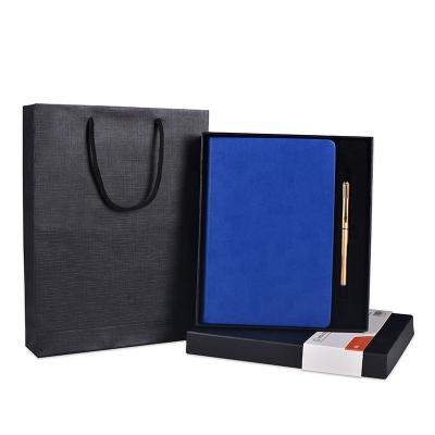 China Wholesale Hardcover Fancy A5 Notebook Luxury Gift Set Creative Business Leather Journal Notebook With Pen for sale