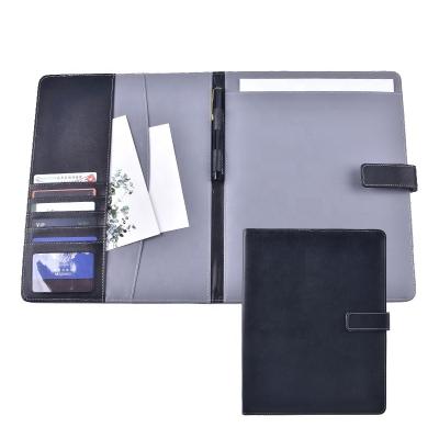 China Signature Folder Black HardcoverA4 Business.office.gift .promotion.etc Conference Office Stationery Multi-pocket PU Leather Folder Folder for sale