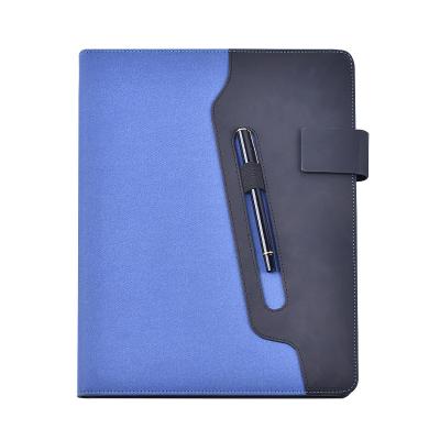 China Business.office.gift .promotion.etc New Arrival Corporate Document Folder Holder Phone Holder Blue Colored PU Leather Folder With Pen Loop for sale