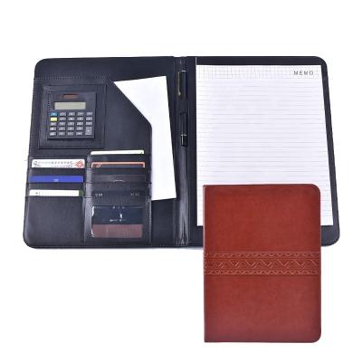 China Luxury Fashion Multi-pocket A4 Business Calculator Conference Executive Folder Leather Folder Business.office.gift .promotion.etc for sale