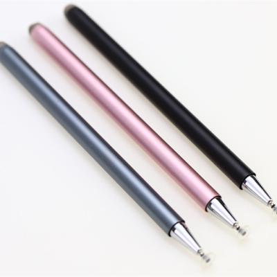 China Eco-friendly 2 to 1 Point Multi-Function Slim Round Pen Capacitive Stylus Pen For Slim Touch Screen Smart Phone Tablet for iPad for iPhone for sale