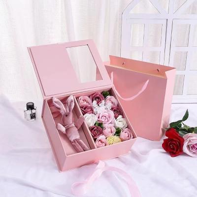 China Customized Wholesale Luxury Recyclable Gift Packaging Cardboard Roses Flower Bouquet Gift Boxes For Flower Bouquets With Logo for sale