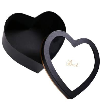 China Recyclable Flower Heart Shaped Box Rose Cardboard Heart Shaped Gift Box With Lid For Flower Jewelry Gift Packaging for sale