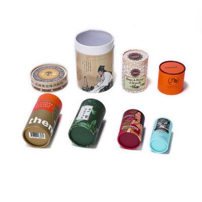 China Recycled Materials Tea Paper Tube Packaging Cardboard Cylinder Container For Tea Round Box Packaging for sale