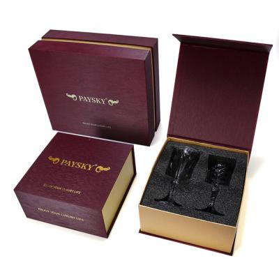 China Recyclable Factory Direct Wine Glass Paper Box Champagne Flute High End Gift Box for sale